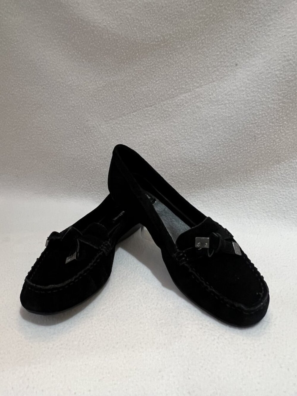 Alex Marie Women's Suede Slip-on Loafers Moccasins, Black, Size 7.5M, New In Box